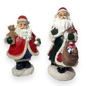 Santa Resin Figurines Lot of 2‎ Father Christmas Greenbrier International Decor